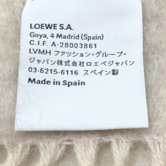 Auth LOEWE - Cream Mohair Wool Nylon Scarf - Picture 3 of 6